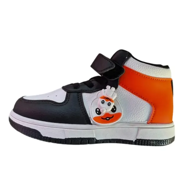 Jordan Zapatilla Infantil Alta Negra con Naranja